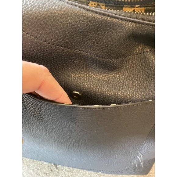 Jenna Kator Purse bag Navy Blue Pebbled Vegan Leather & Matching Wallet - Picture 6 of 16